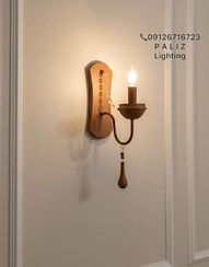 تصویر دیوارکوب روستیک مدل چوب و کریستال 