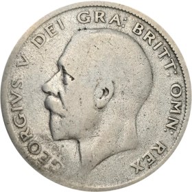 تصویر سکه انگلیس نیم کرون انگلستان جرج پنجم نقره 