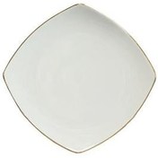 تصویر بشقاب تخت 18 شیرینی خوری خط طلا سناتور 