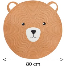 تصویر فرشینه کودک مدل خرسی - طوسی تیره 