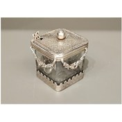 تصویر ظرف شکر و عسل قاشق دار بلور برنجی 161734 