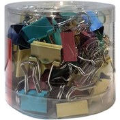 تصویر گیره دوبل رنگی سایز 15 بسته 60 عددی Binder Clips size 15 pack of 60