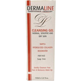 تصویر درمالاین شوینده پوست های خشک و حساس برای صورت 150ML DERMALINE CLEANSING GEL FOR SENSITIVE AND DRY FOR FACE 150ML