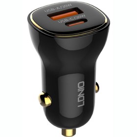 تصویر شارژر فندکی الدینیو Ldnio C103 توان 60 وات ldnio c103 car charger woth type c cable