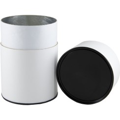 تصویر قوطی مقوایی استوانه ای قوطی مقوایی آماده در 3 سایز و 5 رنگ مختلف دارای پوشش متالایز مناسب مواد خوراکی و خشکبار ظاهر شیک و حرفه‌ای