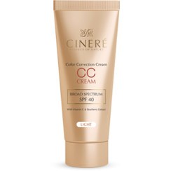 تصویر کرم پودر سی سی کرم سینره SPF40 رنگ روشن 40 میلی لیتر Cinere CC Cream Light SPF40 40ml