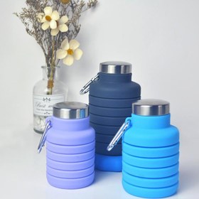 تصویر قمقمه سیلیکونی تاشو درب فلزی Silicone thermos