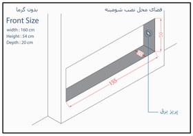 تصویر شومینه برقی LCD طول 160 سانتی متر 160 cm long LCD electric fireplace