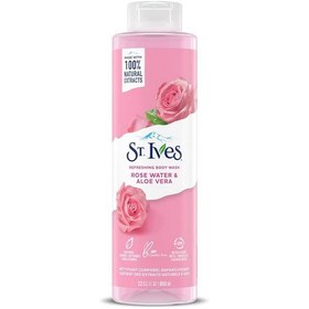 تصویر شامپو بدن سنت ایوز مدل گل رز و آلوئه ورا اصل 650 میل St Ives Refreshing Body Wash, Rose Water & Aloe Vera ST. Ives Refreshing Body Wash – Rose Water & Aloe Vera