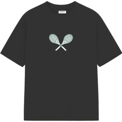 تصویر تیشرت تنیسی - سفید / مشکی Tennis Tshirt