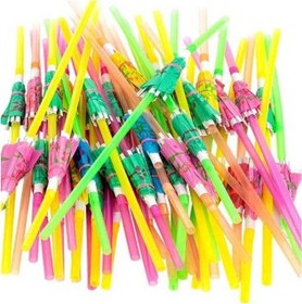 تصویر نی‌های چتر دار 50 عددی برند partioutlet Umbrella Straws 50 Pieces