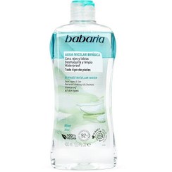 تصویر میسلار واتر دوفاز آلوورا باباریا مناسب تمامی پوست ها حجم 400 میل Babaria Aloe vera micellar water 400 ml