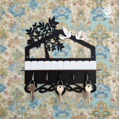 تصویر جاکلیدی دیواری طرح درخت ۵ قلاب 