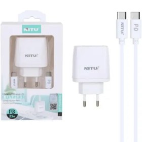 تصویر شارژر دیواری تک پورت نیتو مدل NT-TC096PD به همراه کابل تبدیل USB-C 