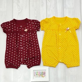 تصویر نام کالا: رامپر دخترانه ~طرح خال خالی زیبا - زر 