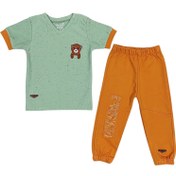 تصویر ست بلوز آستین کوتاه و شلوار کودک طرح فندی به آوران Behavaran 