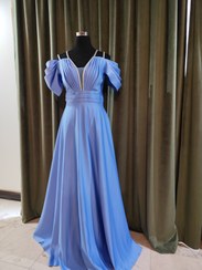 تصویر لباس مجلسی آبی آسمونی 