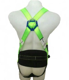 تصویر کمربند ایمنی دولنیارد بالشتکدار کار در ارتفاع هارنس پرومکس Two lanyard safety belts work at a padded height