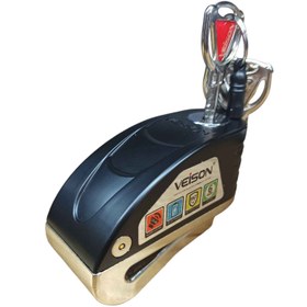 تصویر قفل دیسک موتور سیکلت | آژیر دار دو حالته تایوانی veison - شارژر دار Motorcycle disc lock with alarm veison