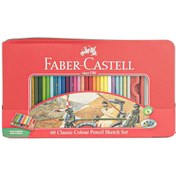 تصویر مداد رنگی 60 رنگ فابر کاستل fabercastell جعبه فلزی مداد رنگی 60 رنگ فابر کاستل fabercastell جعبه فلزی