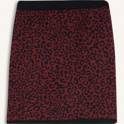 تصویر دامن کوتاه زنانه زرشکی دفکتو 