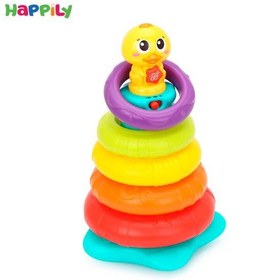 تصویر اسباب بازی حلقه موزیکال جوجه 6+ ماه Hola Toys rainbow duck toy:2101