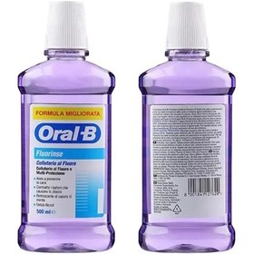 تصویر دهان شویه بدون الکل اورال بی مدل Fluorinse حجم 500 میل ORAL B FLUORINSE MOUTHWASH 500ml