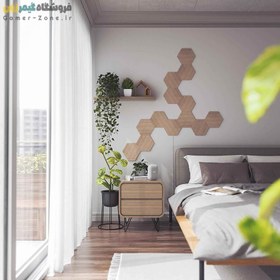 تصویر پنل روشنایی شش ضلعی هوشمند 13 تکه نانولیف طرح چوب Nanoleaf Elements Hexagons Wood Look Starter Kit (13 Panels) 