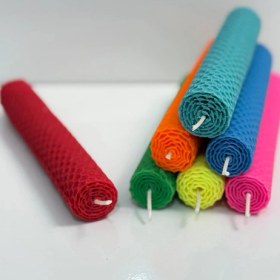 تصویر شمع موم عسلی رنگی 