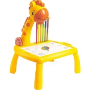 تصویر بازی آموزشی مدل میز نقاشی پروژکتوردار طرح زرافه کد 222-6 - زرد 