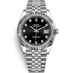 تصویر ساعت مچی رولکس دیت جاست سیلور صفحه مشکی اندکس خط (تک و ست) Rolex Datejust Silver Black Screen Line Index 