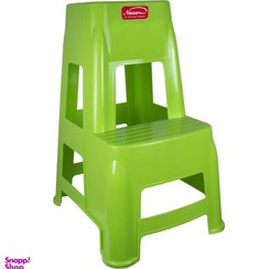 تصویر چهارپایه ناصر پلاستیک مدل 101 دو پله طوسی 