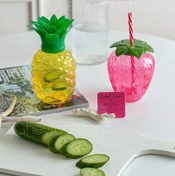 تصویر ماگ اسموتی طرح توت فرنگی ظرفیت ۰.۵ لیتر با جنس پلاستیک 