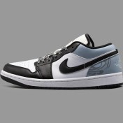 تصویر کتانی نایکی ایر جردن وان لو مردانه سایز ۴۰ تا ۴۵ رنگ آبی و طوسی 