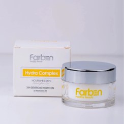 تصویر کرم آبرسان فاربن حاوی روغن جوانه گندم مناسب پوستهای معمولی تاخشک Hydra complex farben