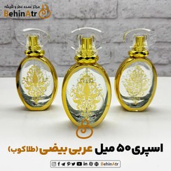 تصویر شیشه عطر اسپری 50 میل عربی بیضی - طلاکوب 