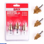 تصویر ست 3 عددی مته کاجی لوله گشادکن دوپله بریکس 