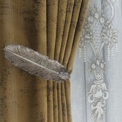 تصویر گل میخ هلالی طرح پر کد 614 رنگ سفید 