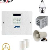 تصویر پکیج دزدگیر آنیک سیمکارتی با 2 چشمی و دوربین لامپی چرخشی 