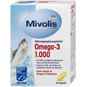 تصویر امگا ۳ برند میوولیس۶۰ تایی آلمانی Omega 3 Mivolis