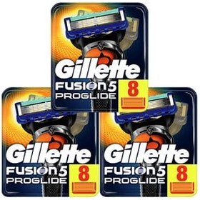 تصویر Gillette تیغ اصلاح فیوژن 5 پروگلاید قطعات یدکی 8 تایی X 3 بسته 