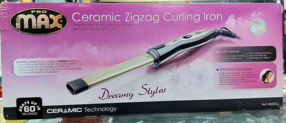 تصویر موپیچ سرامیکی حرفه ای پرومکس مدل ۴۸۴۵، فرکننده زیگزاگی Cersmic zigzag curling iron "Promax" 4845G