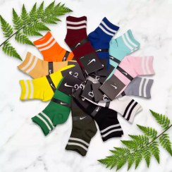 تصویر جوراب زنانه نیم ساق نایک دو خط 