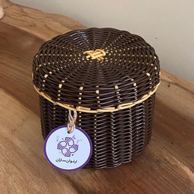 تصویر سبد نگهدارنده حصیر بافی مدل هورا 