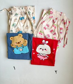 تصویر تیشرت شلوار طرح خرگوش و توتفرنگی 