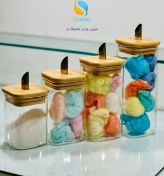 تصویر شکر پاش مربع درب بامبو وارداتی ابعاد 6*15 کد 3761 