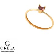 تصویر انگشتر طلا ۱۸ عیار تک نگین طرح قلب 