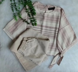 تصویر ست کراپ و شلوار لینن 