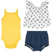 تصویر ست سه تکه نوزادی لوپیلو - بادی ، بلوز و شورت طرح گل 