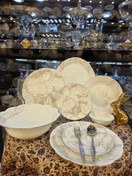 تصویر سرویس غذاخوری آرکوپال ۶ نفره فلاور طوسی - ۲ تابع مرغ خوری 